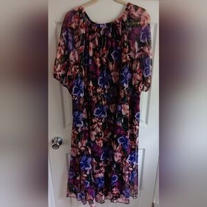 Terra & Sky Floral Gauze Dress Size 4X